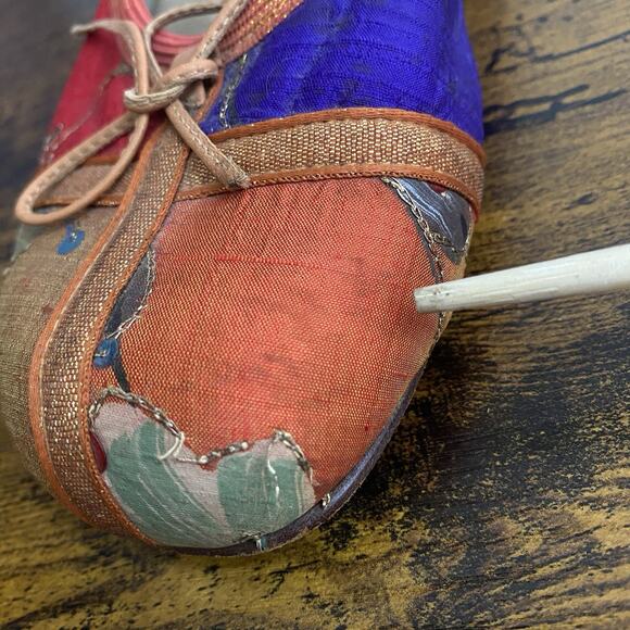 Naked Feet Flats Loafers‎ Womens Sz 8M Orange Red Blue Sequins Boho - Picture 11 of 12